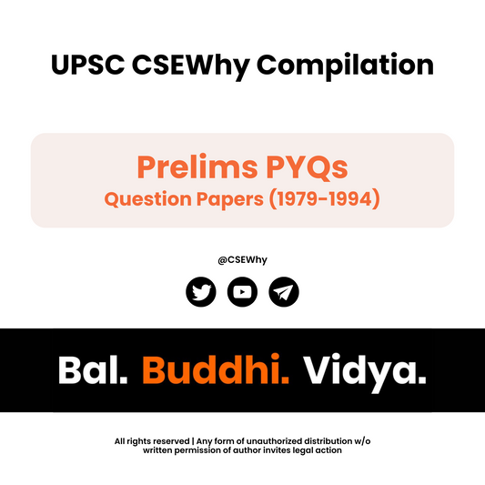 1979-1994 Prelims PYQ Question Papers - CSEWhy